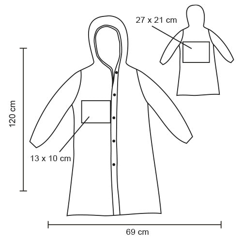 Impermeable tricolor