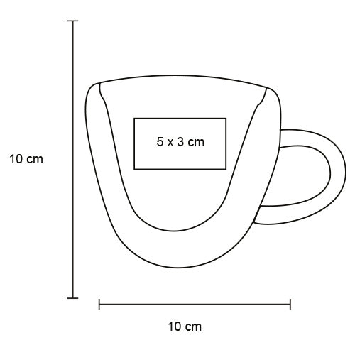 Taza de vidrio corazón