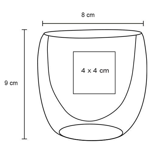 Vaso de vidrio con doble pared