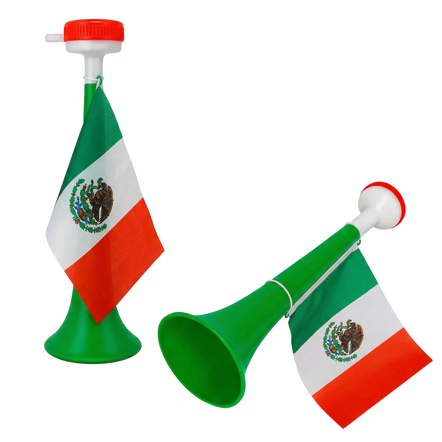 Vuvuzela tricolor con bandera