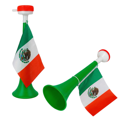 Vuvuzela tricolor con bandera