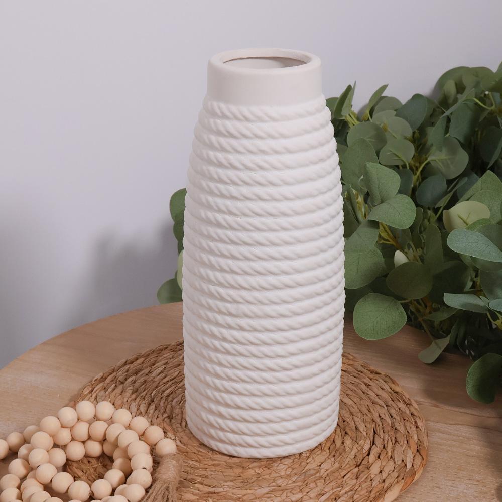 Florero Blanco de ceramica 30 cm
