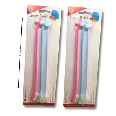 Cepillo dental doble para perro 3 piezas