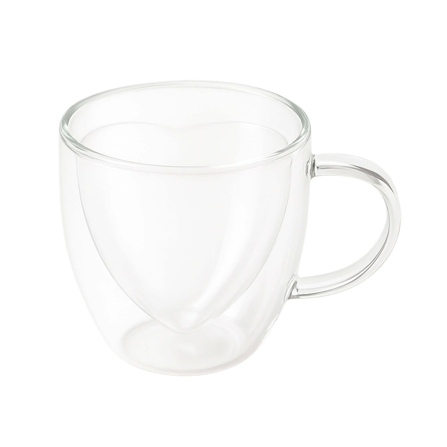 Taza de vidrio corazón