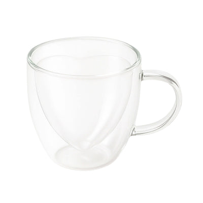 Taza de vidrio corazón