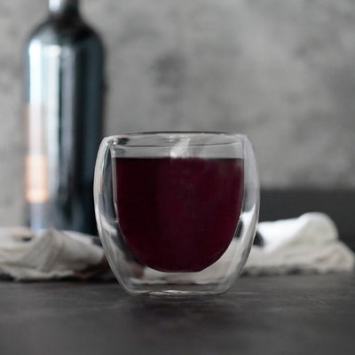Vaso de vidrio con doble pared