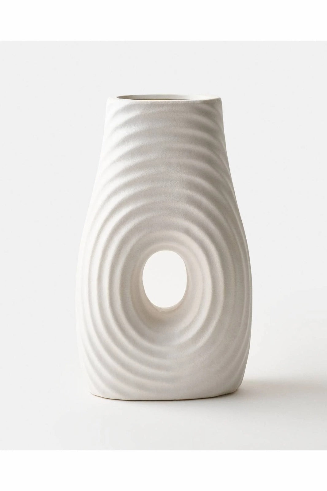 Florero Blanco de ceramica 28 cm