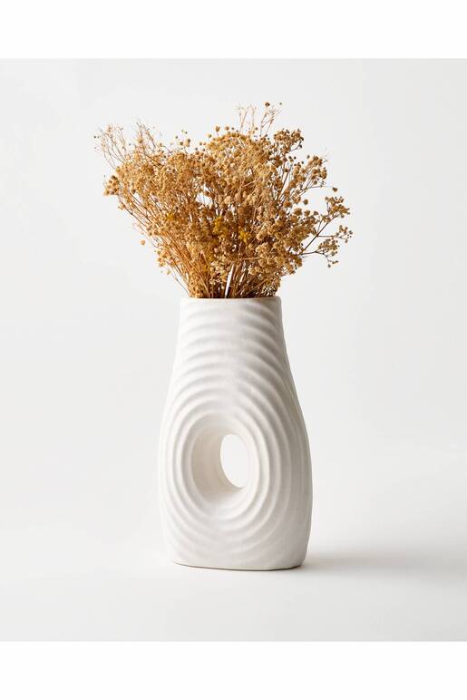 Florero Blanco de ceramica 28 cm