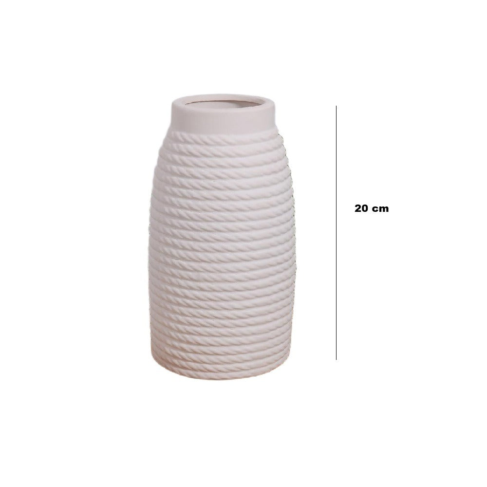 Florero Blanco de ceramica 20 cm