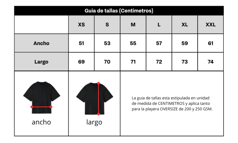 Playera Oversize Unisex 250 GSM