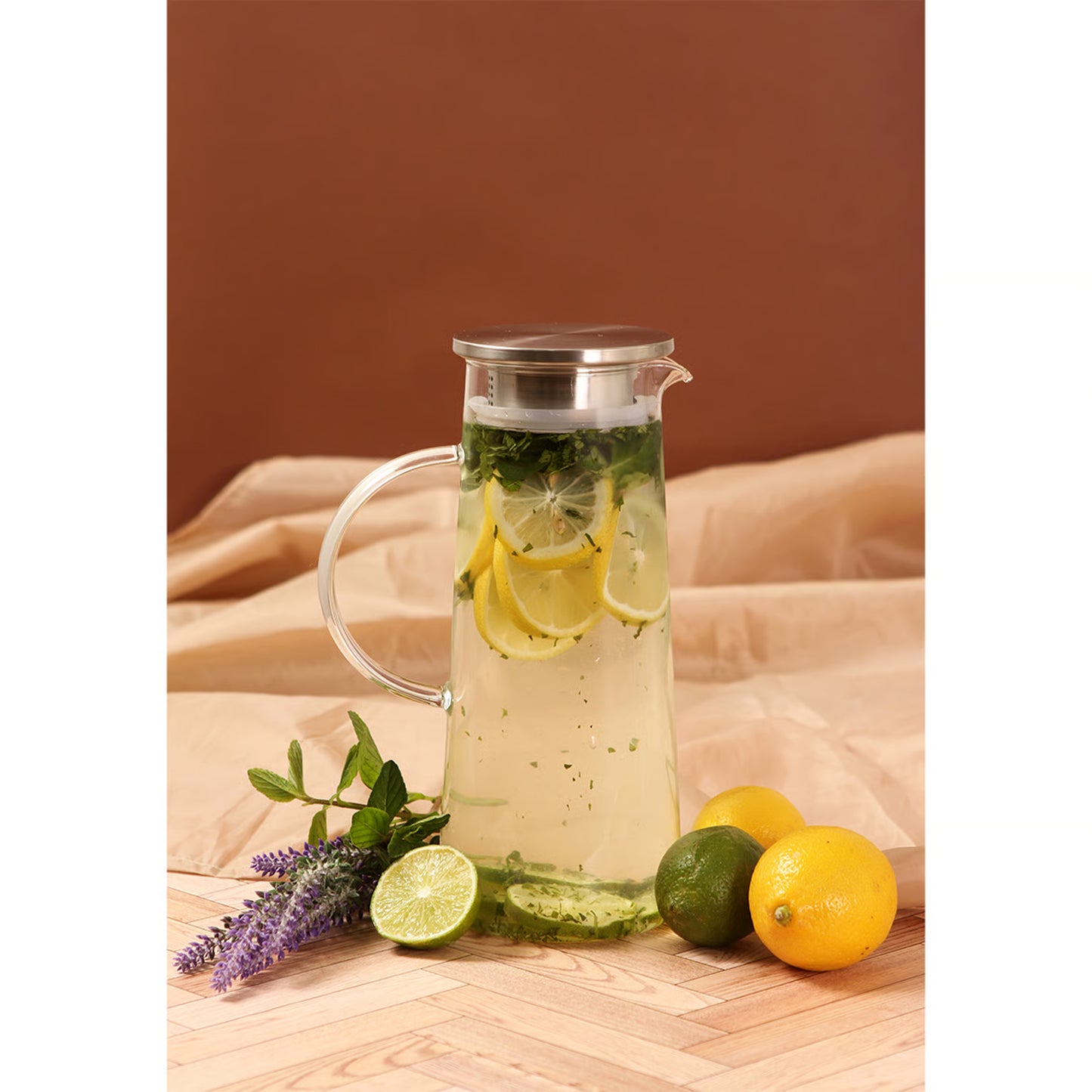Jarra para agua en vidrio de borosilicato