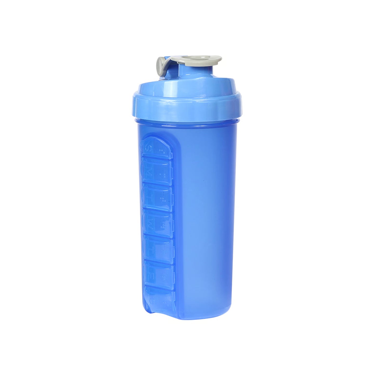 Botella con pastillero