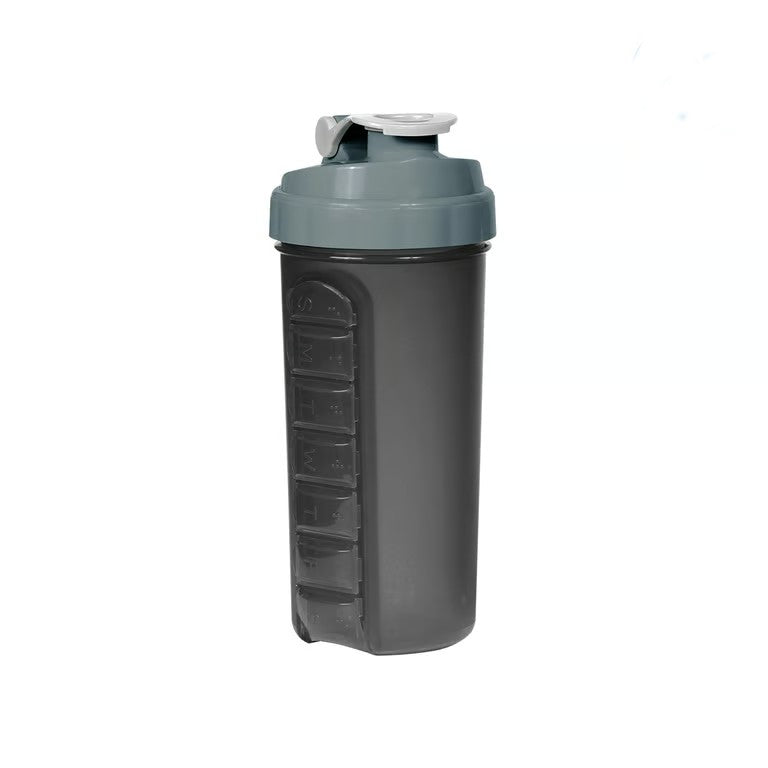 Botella con pastillero
