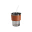 Vaso de vidrio con popote