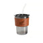 Vaso de vidrio con popote