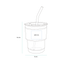 Vaso de vidrio con popote