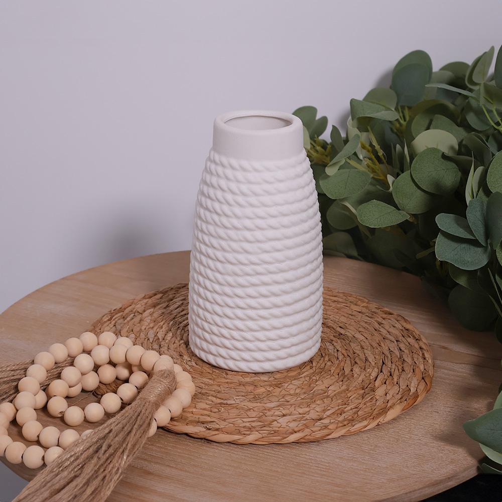 Florero Blanco de ceramica 20 cm
