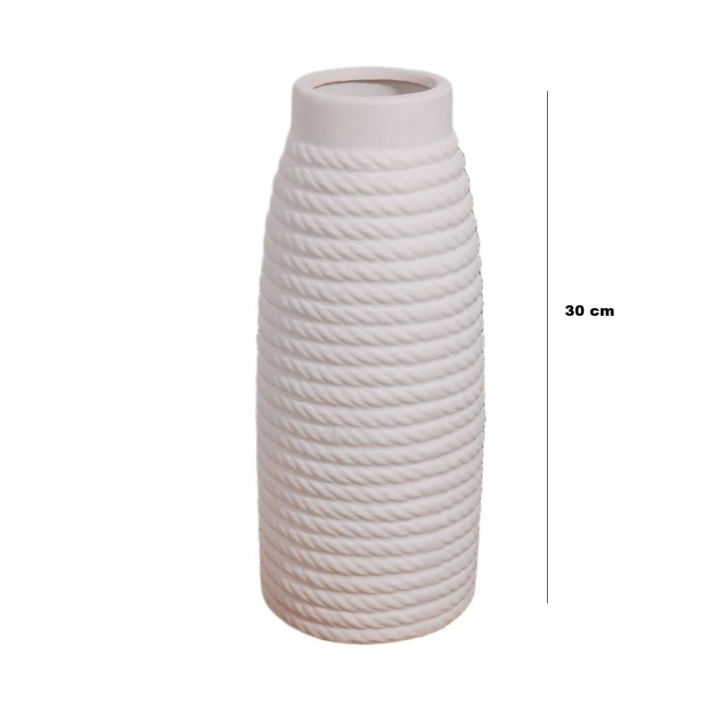 Florero Blanco de ceramica 30 cm