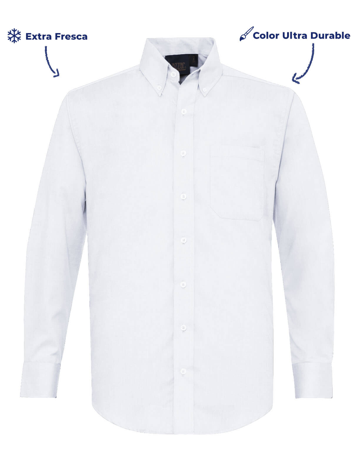 Camisa tipo Oxford 60% algodón para Hombre
